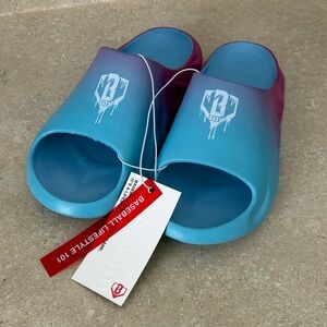 Kids Ombre Blue and Pink Slide Sandals - Lightweight Casual Slides